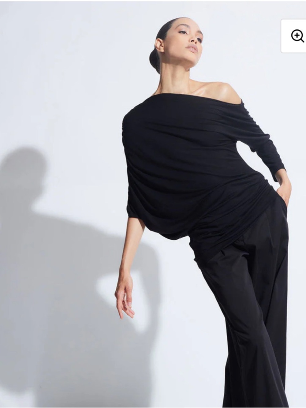 Natori Black Tencel Jersey Top